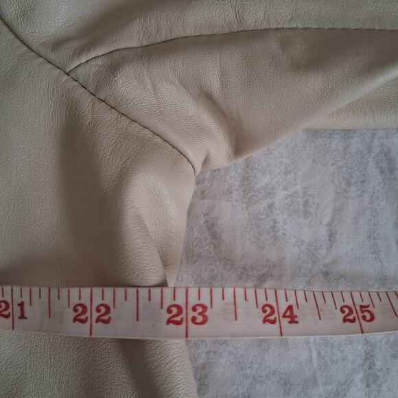 Balmain Ivory Lambskin Leather Coat Jacket Couture Eu Size 15 or US 12  *READ - Picture 7 of 13